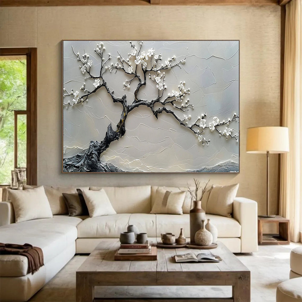 Giant Textured Hand - Painted Abstract Painting for Space Enhancement DKH695