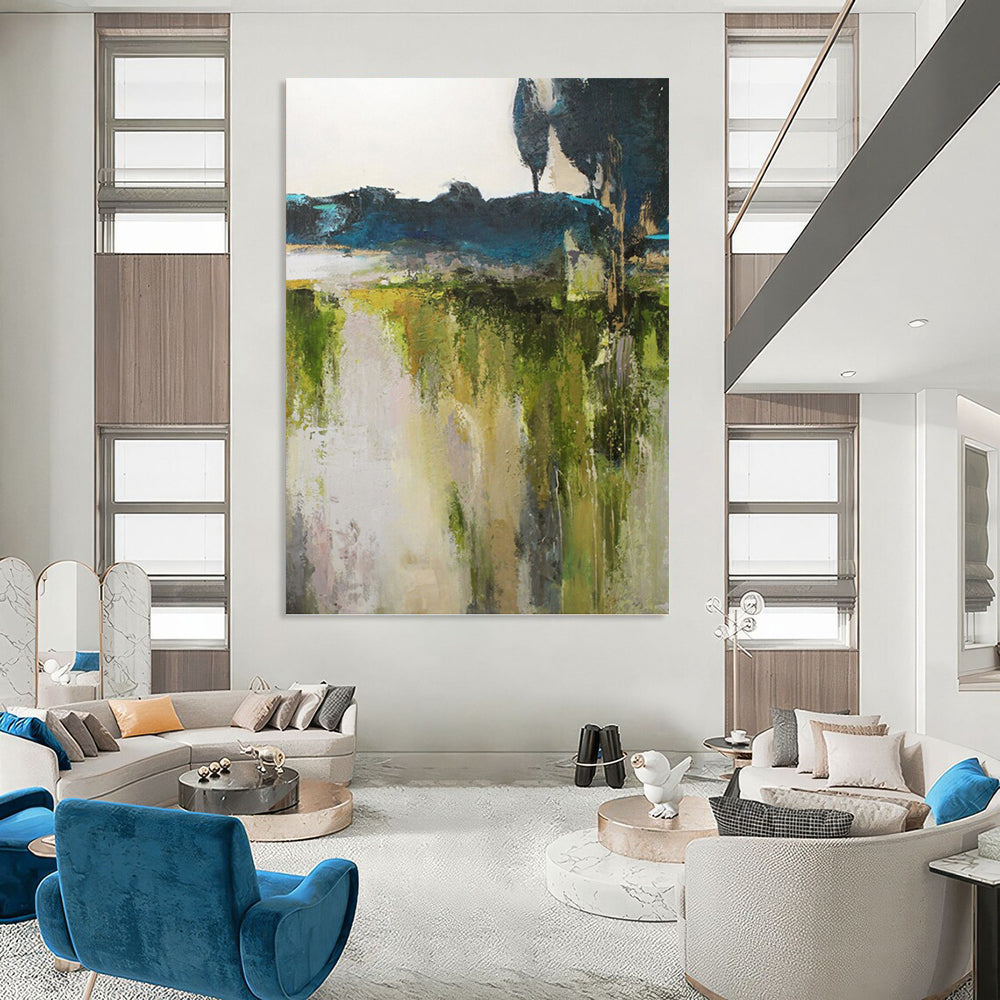 Oversized Custom - Rendered Hand - Painted Textured Abstract Painting for Dining Room & Hallway DKH1022