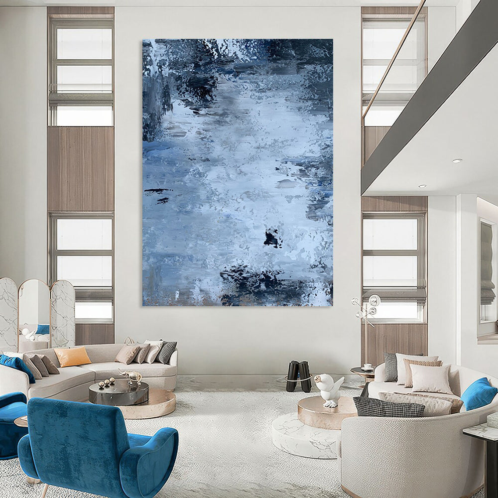 Custom Hand-Painted Abstract Art: Big Sizes & Textures for Office & Dining Room DTP251