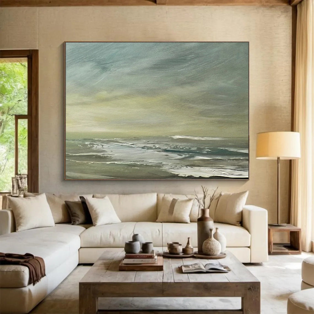 Soft Sea & Sky Abstract - Calming Bedroom Retreat DLZ027