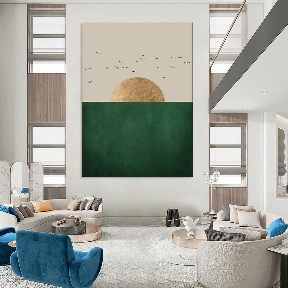 Large-Scale Hand-Painted Abstract Mural for Bedroom & Living Room LargeART1921