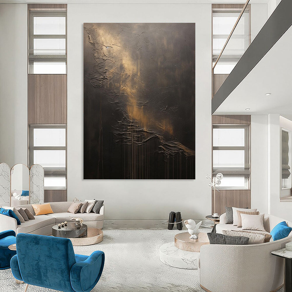Vertical Hand - Painted Large Abstract Custom Gem for Living Room and Hallway DKH1663