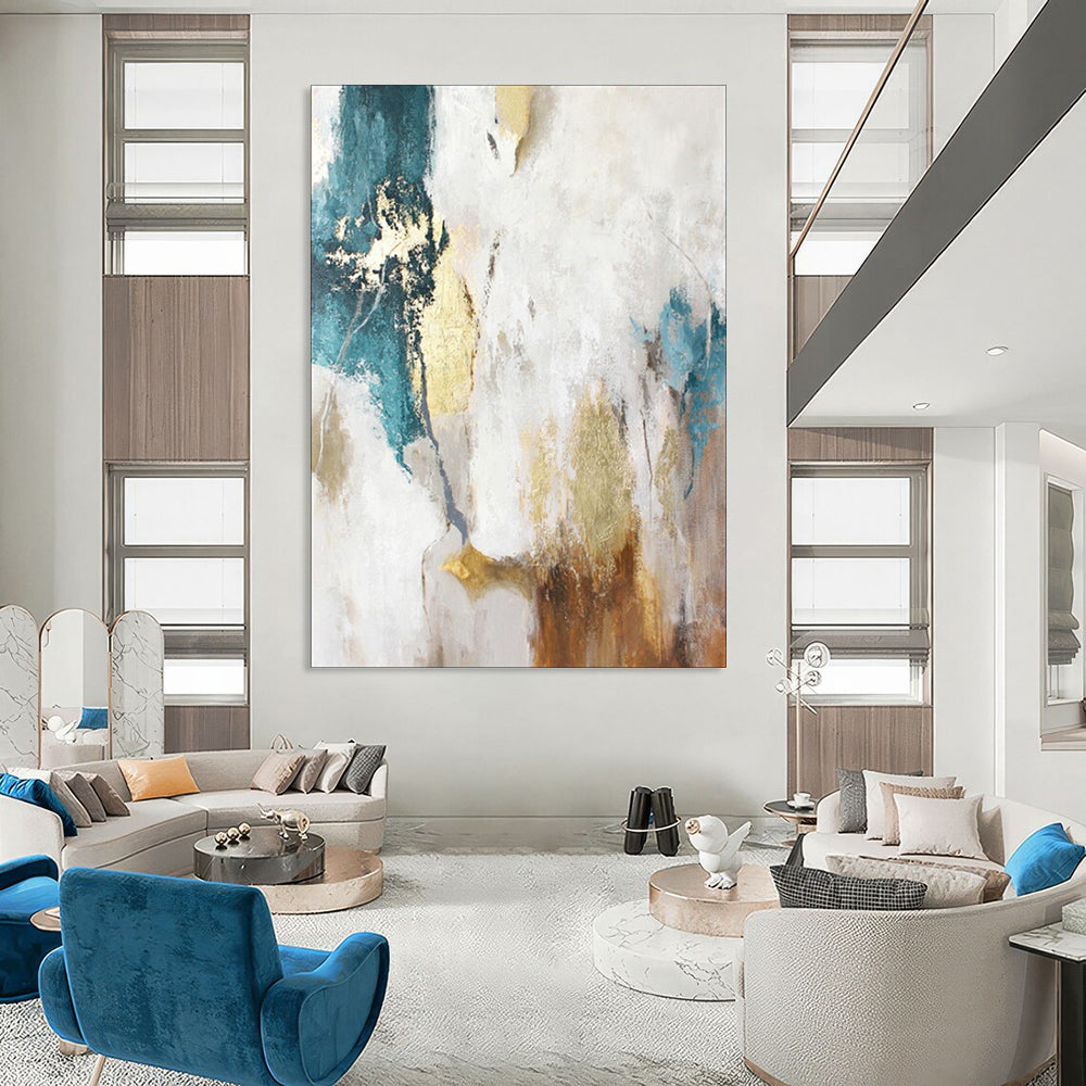 Oversized Custom Hand-Painted Abstract Canvas for Bedroom & Hallway LargeART1924