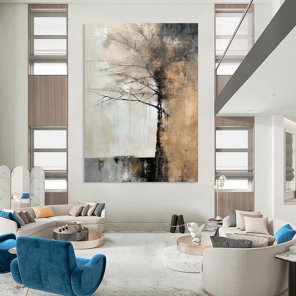 Hand-Painted Personalized Abstract Painting for Living Room & Entryway LargeART1929