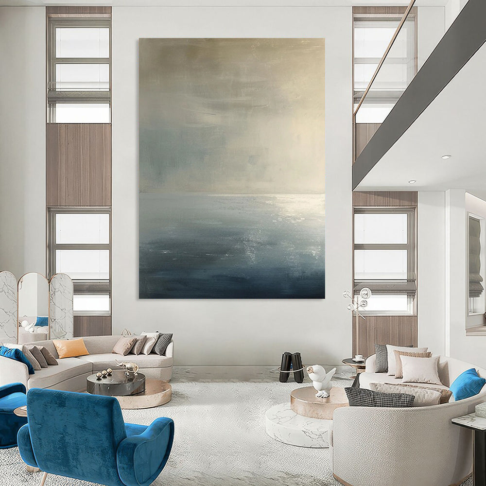 Custom Hand-Painted Abstract Masterpieces: Textured Beauty for Hotel & Entryway DTP299