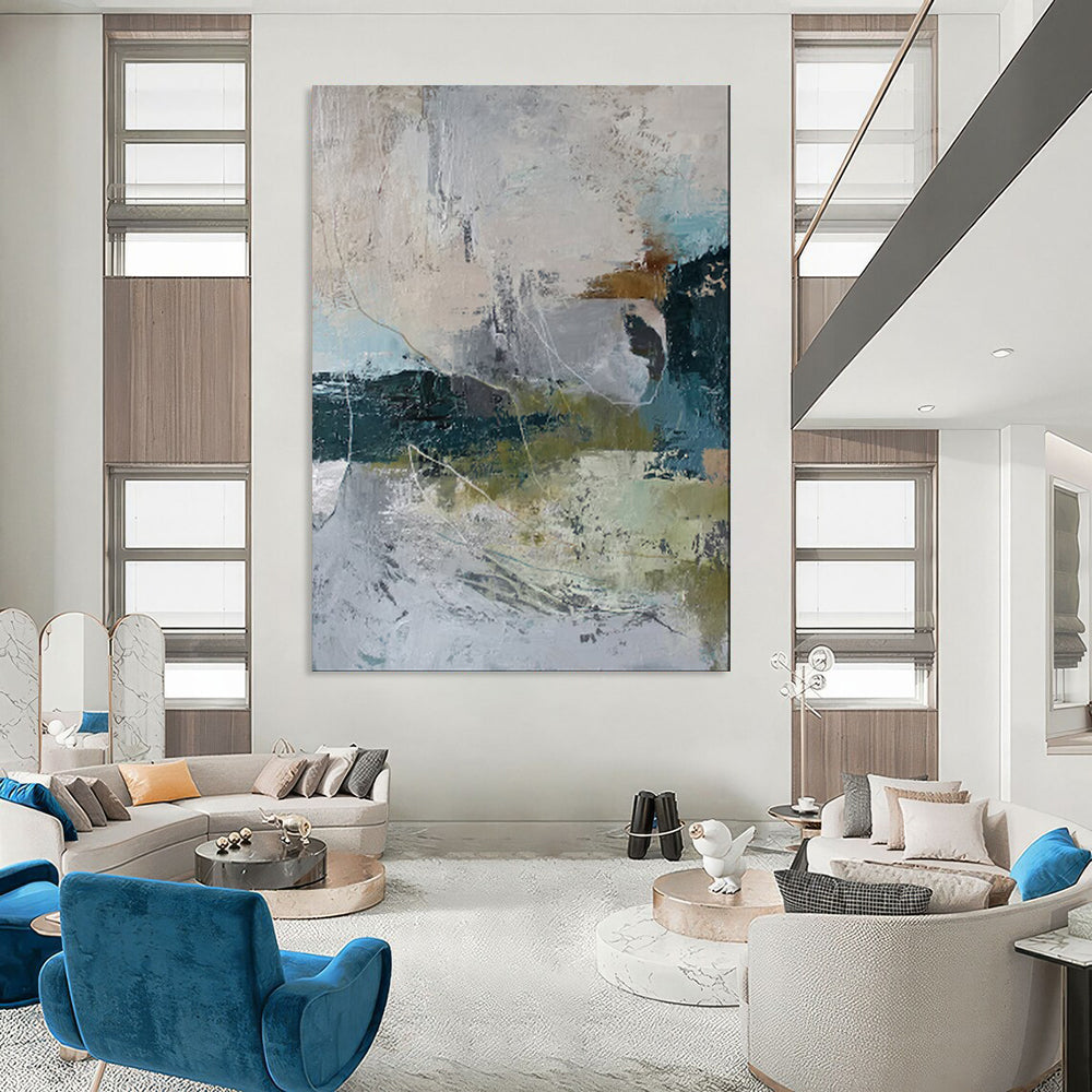 Custom Hand-Painted Abstract Painting for Office & Dining Room LargeART1922