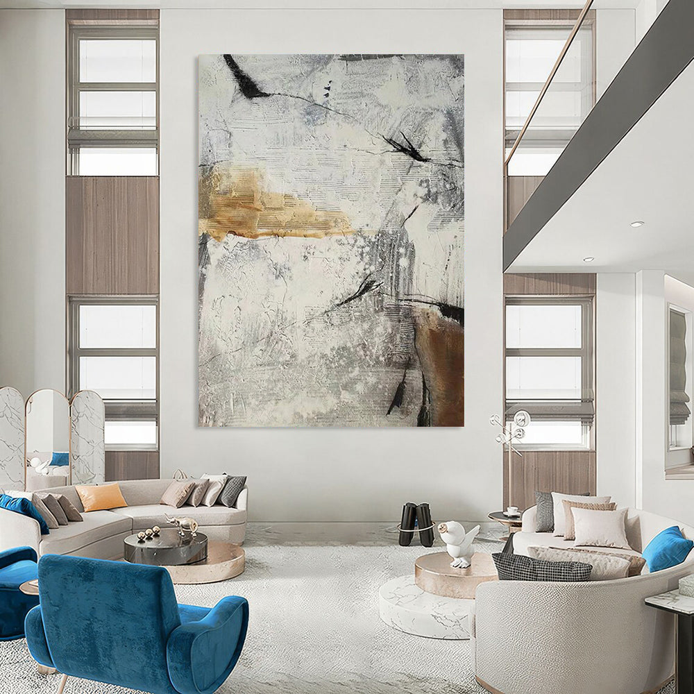 Custom Hand-Painted Abstract Masterpieces for Hotel & Entryway DTP338