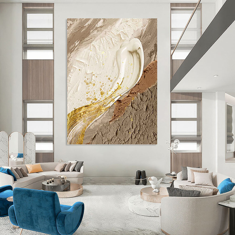 Mammoth - Scale Hand - Painted Textured Custom Abstract Artwork, for Bar and Hotel DKH1487