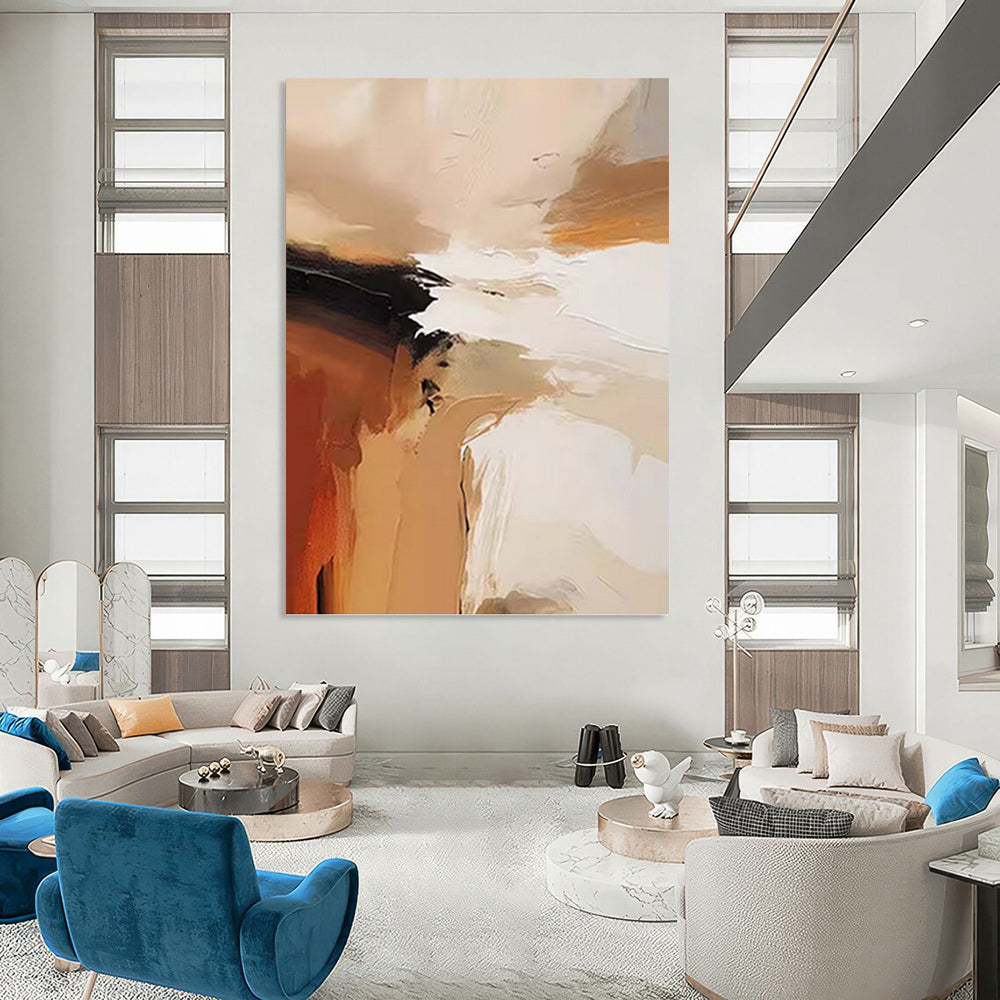 Alluringly Grand Hand - Painted Textured Abstract Painting for Retail Store & Showroom DKH1243