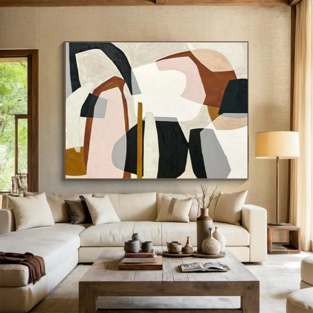 Grandiose Hand - Painted Textured Abstract Mural for Entryway & Dining Room DKH581