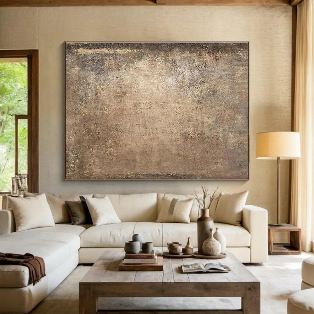 Stunning Hand - Painted Textured Abstract Mural for Bedroom & Dining Room DKH599