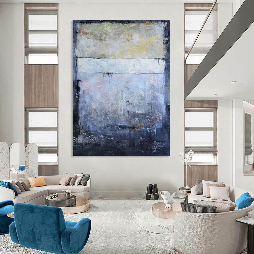 Extended - Extent Vertical Hand - Painted Custom Abstract Rondo (with Unique Textures) for Bar and Hallway DKH1575