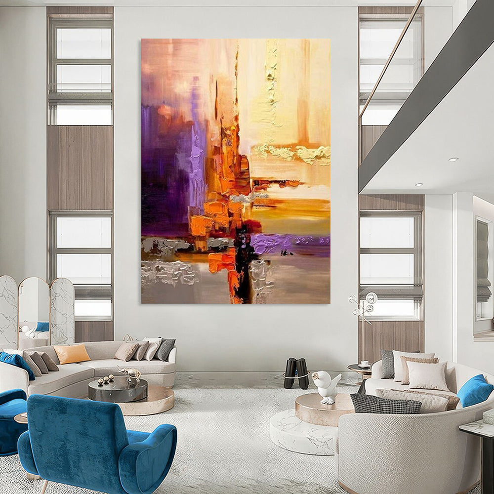 Custom Abstract Artworks: Big Dimensions, Textured Beauty for Living Room & Office DTP278