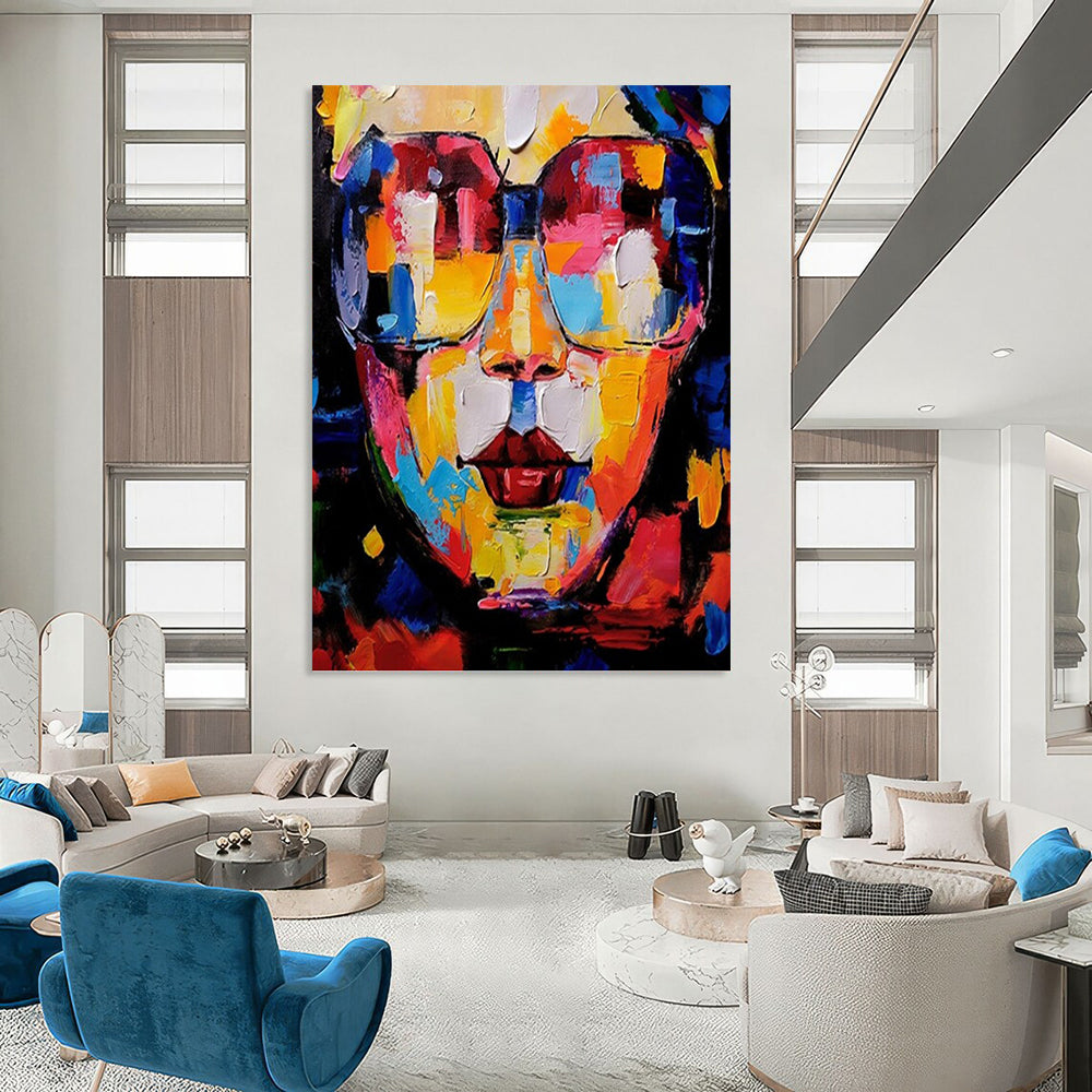 Vertical Hand - Painted Custom Abstract Artwork for Living Room and Office DKH1652