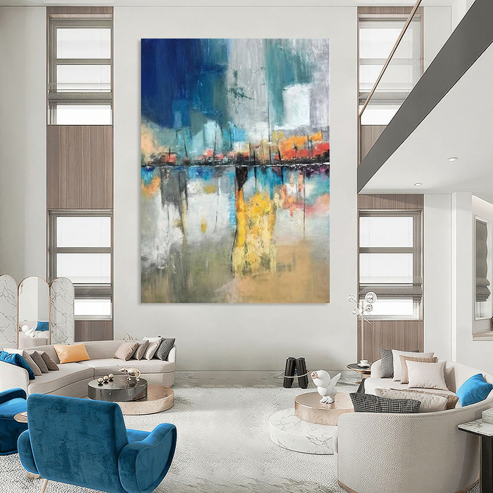 Monumental-Sized Hand-Painted Abstract Art for Entryway & Living Room LargeART2331