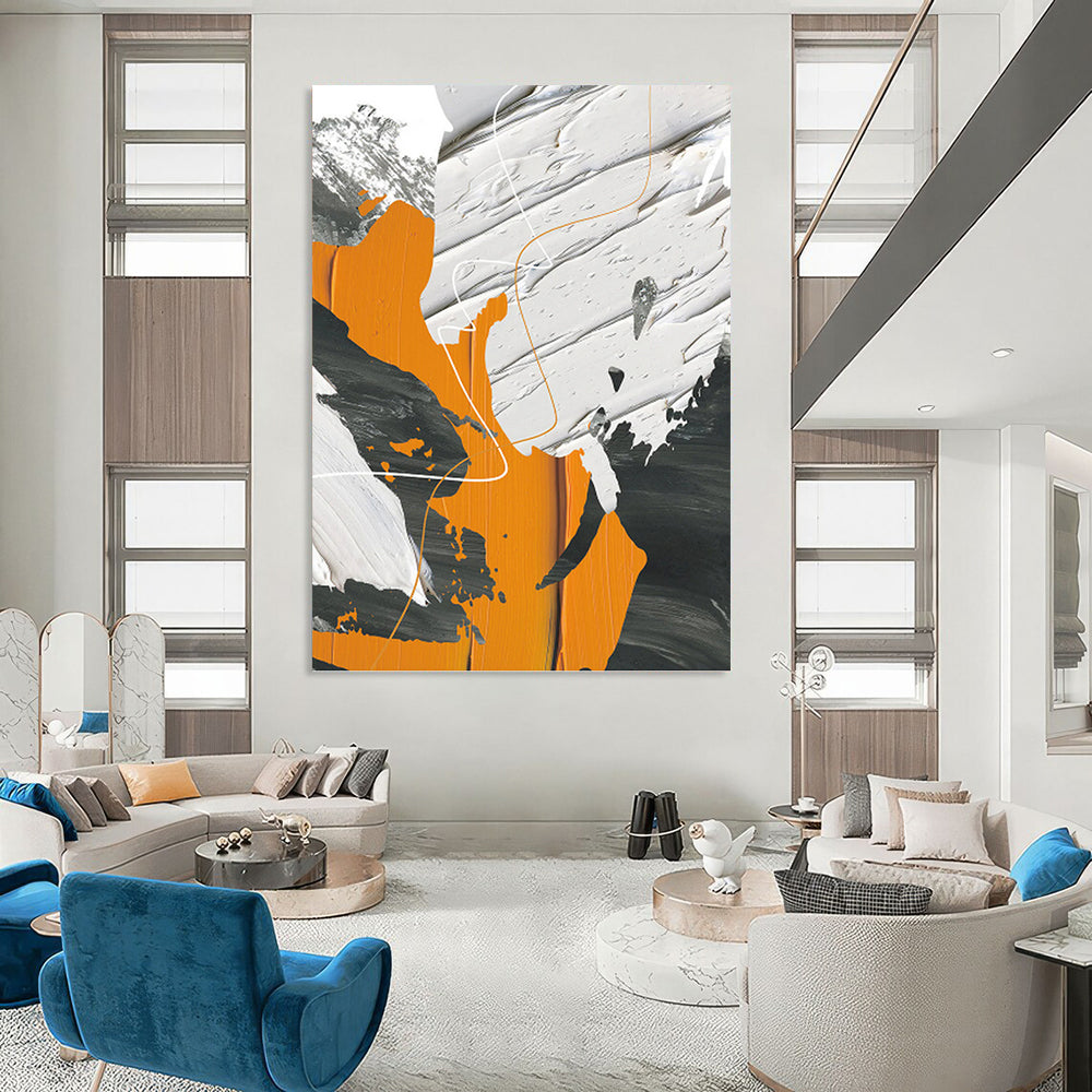 Titanic - Proportioned Vertical Hand - Painted Textured Custom Abstract Mural, Suitable for Bar and Hallway DKH1528