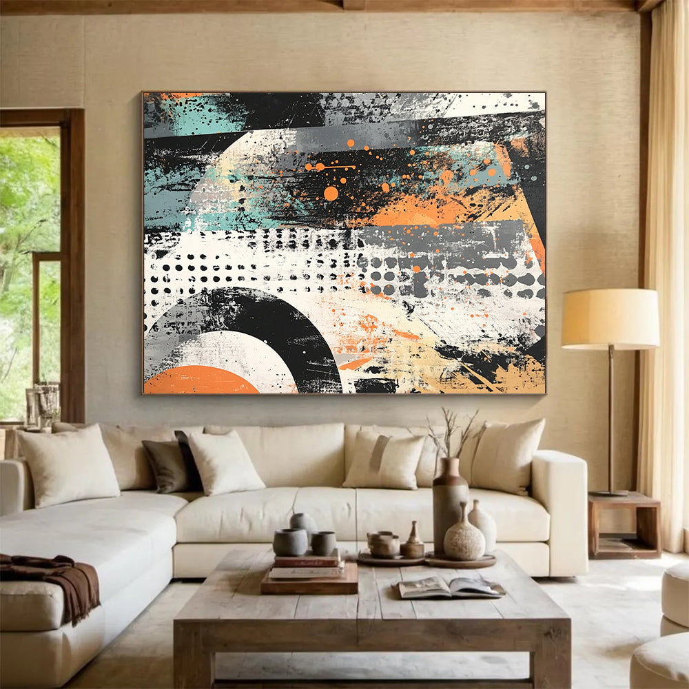 Urban - Inspired Abstract Art "Street Energy" Painting On Canvas HB297