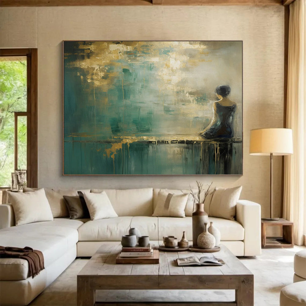 Woman by the Water Abstract - Serene Bedroom Reflection DLZ087