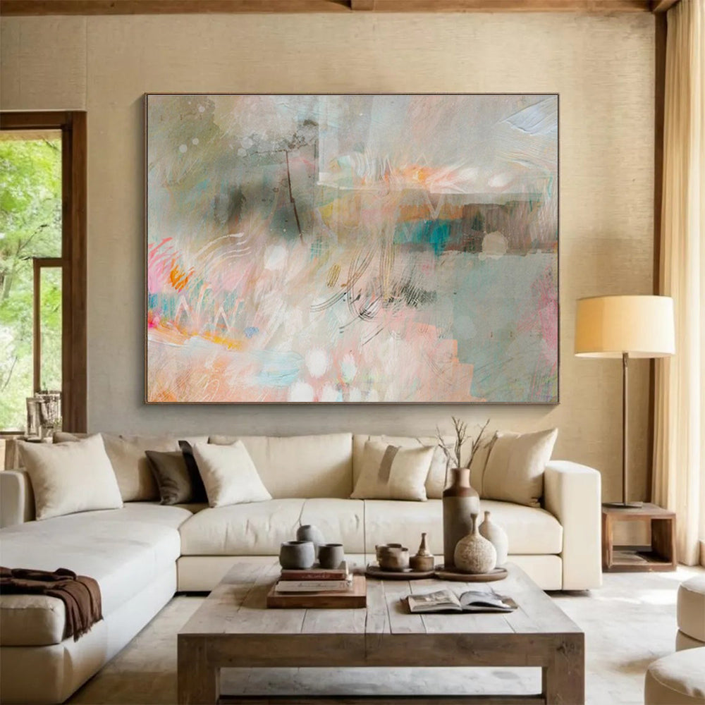 “Serenity’s Embrace” Vast Abstract Canvas for Bedroom & Office DKH203