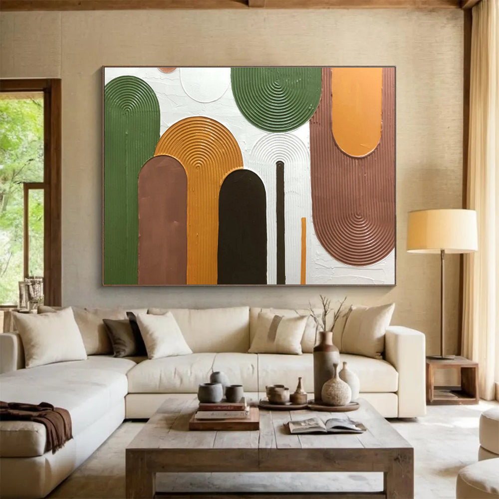 Grand Abstract Hand - Painted Textured Canvas for Dining Room & Office DKH593
