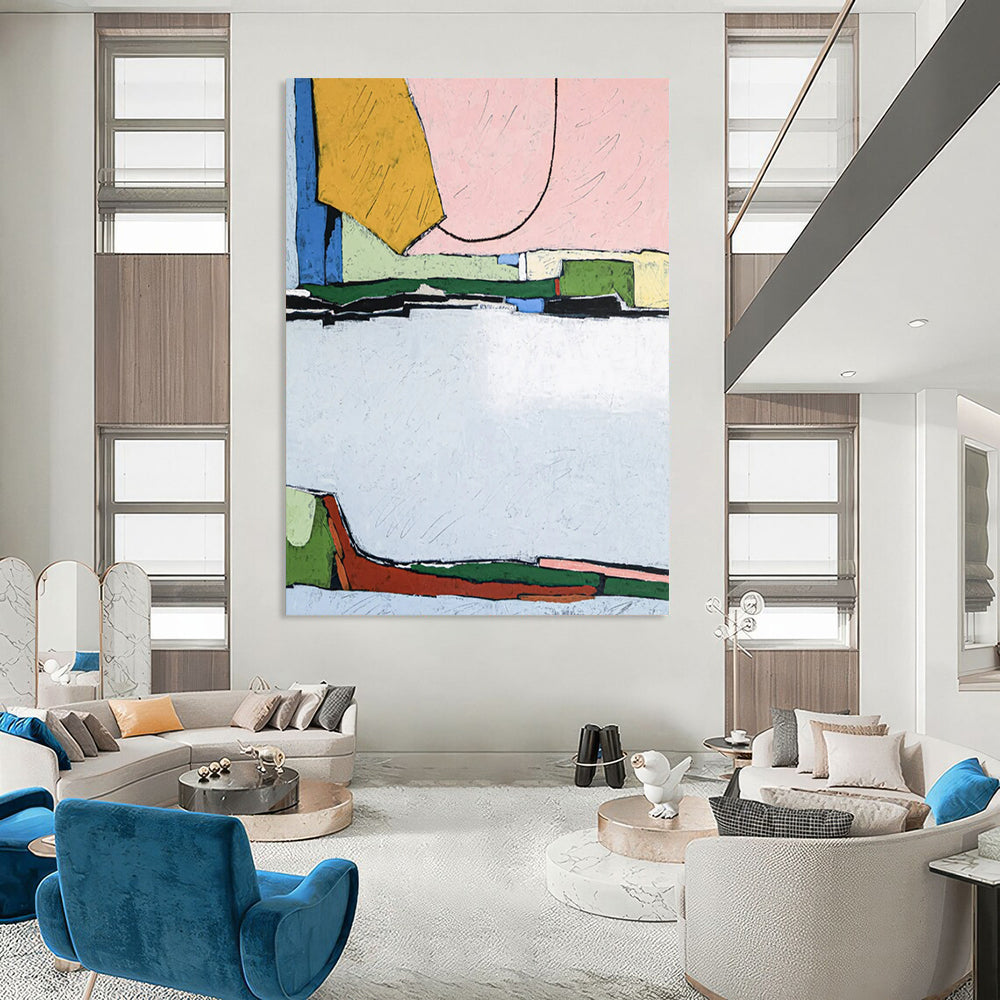 Breathtaking Large-Scale Hand-Painted Abstract Canvas: Transform Your Bedroom & Living Room LargeART2373