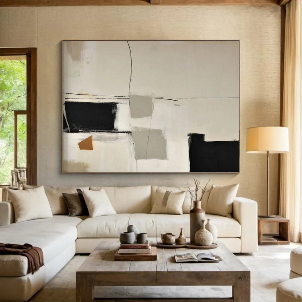 “Artistic Harmonies” Large - Format Abstract Mural for Bedroom & Dining Room DKH248