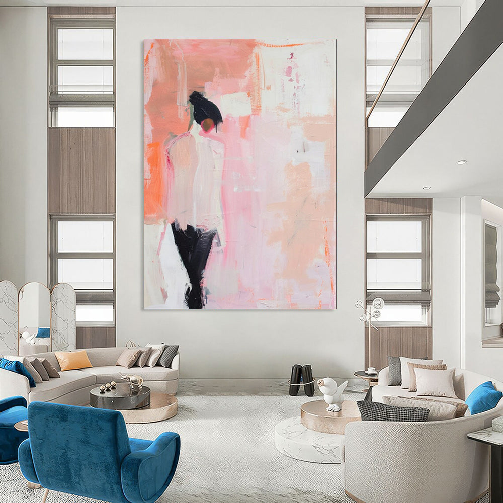 Oversized Custom Hand-Painted Abstract Canvas for Bedroom & Hallway LargeART1897
