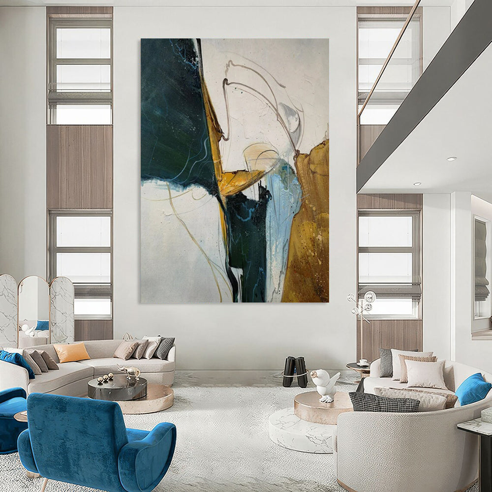 Expansive-Scale Hand-Painted Abstract Wall Art for Bedroom & Dining Room LargeART2336