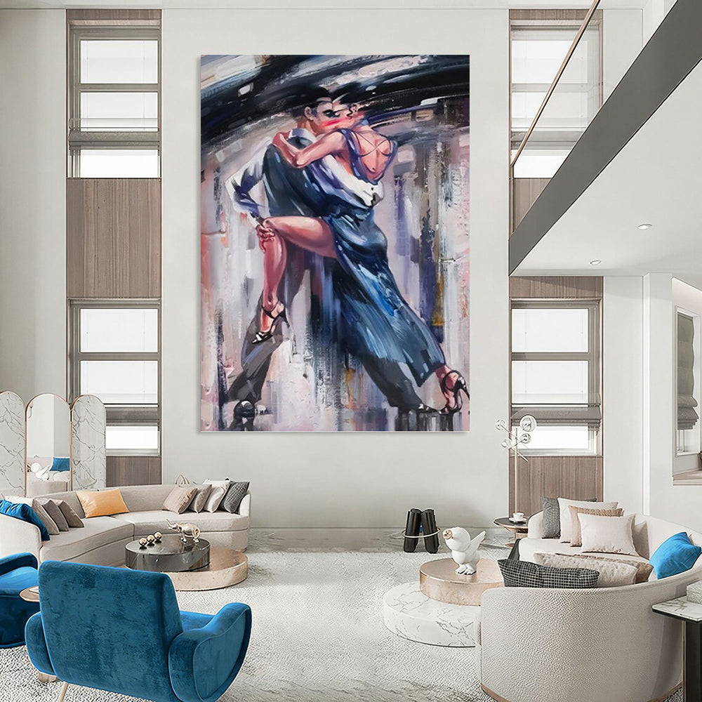 Vertical Hand - Painted Custom Abstract Gem for Bar and Hotel DKH1632