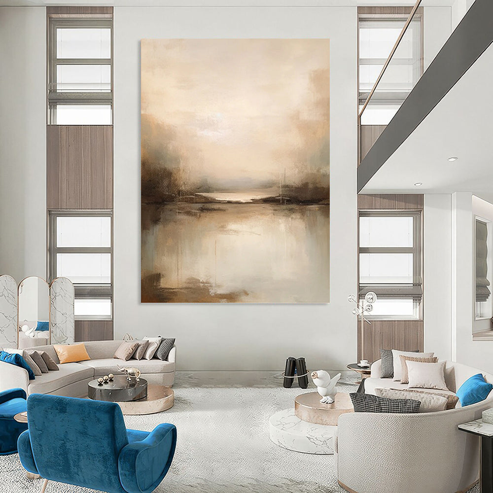 Elegantly Grand Hand - Painted Textured Abstract Art for Reception Area & Lobby DKH1253