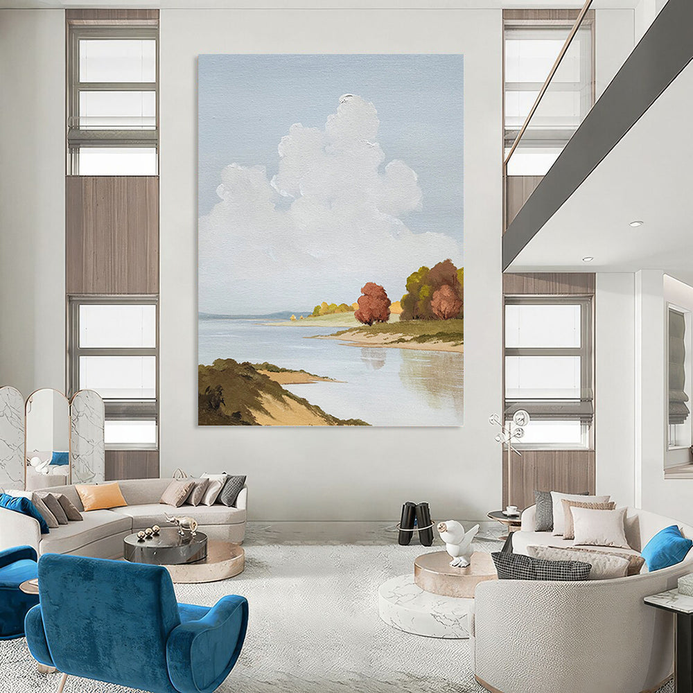 Extra - Large Hand - Painted Custom Abstract Painting (with Unique Textures), Revitalizing Hallway and Entryway DKH1436