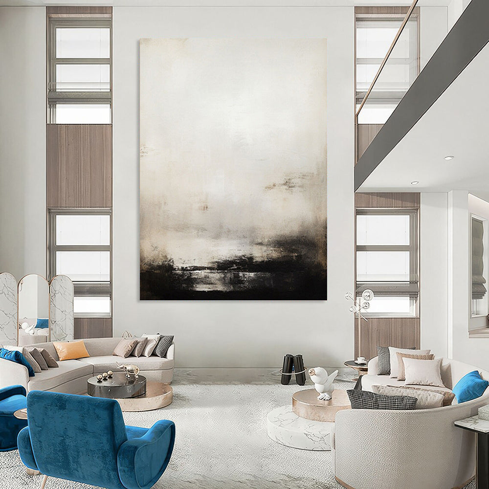 Vast - Expansive Hand - Painted Textured Custom Abstract Artifact, for Decorating Bedroom and Office DKH1498