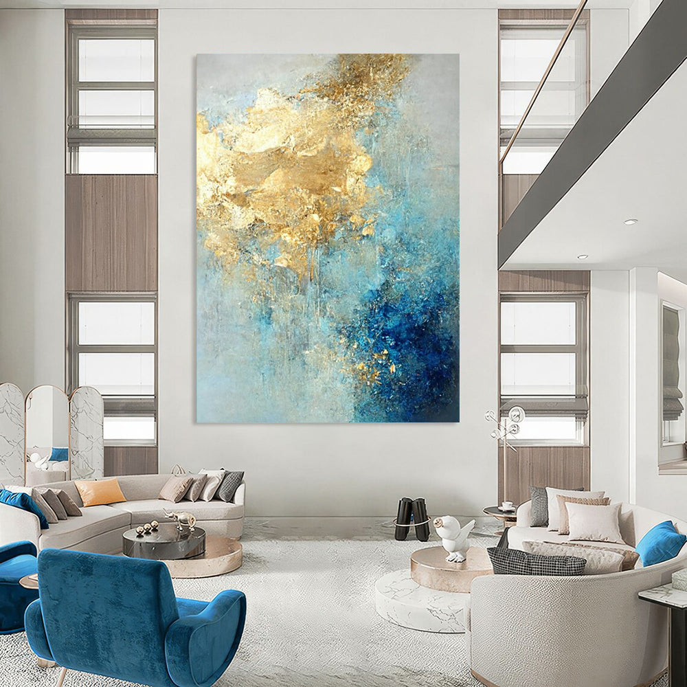 Vast - Span Hand - Painted Textured Custom Abstract Creation for Bedroom and Hotel DTP071