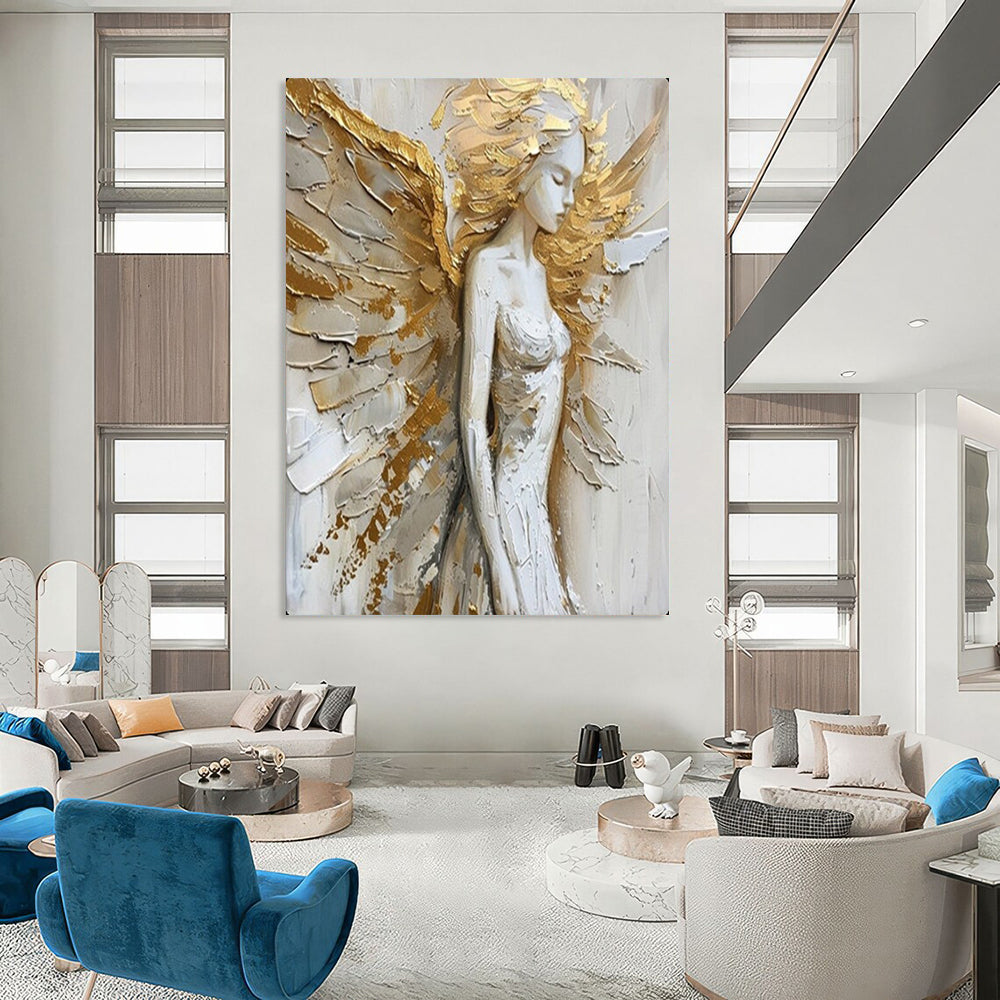 Hand-Painted Large-Scale Textured Abstract Wall Art for Bedroom & Kids' Room LargeART2138