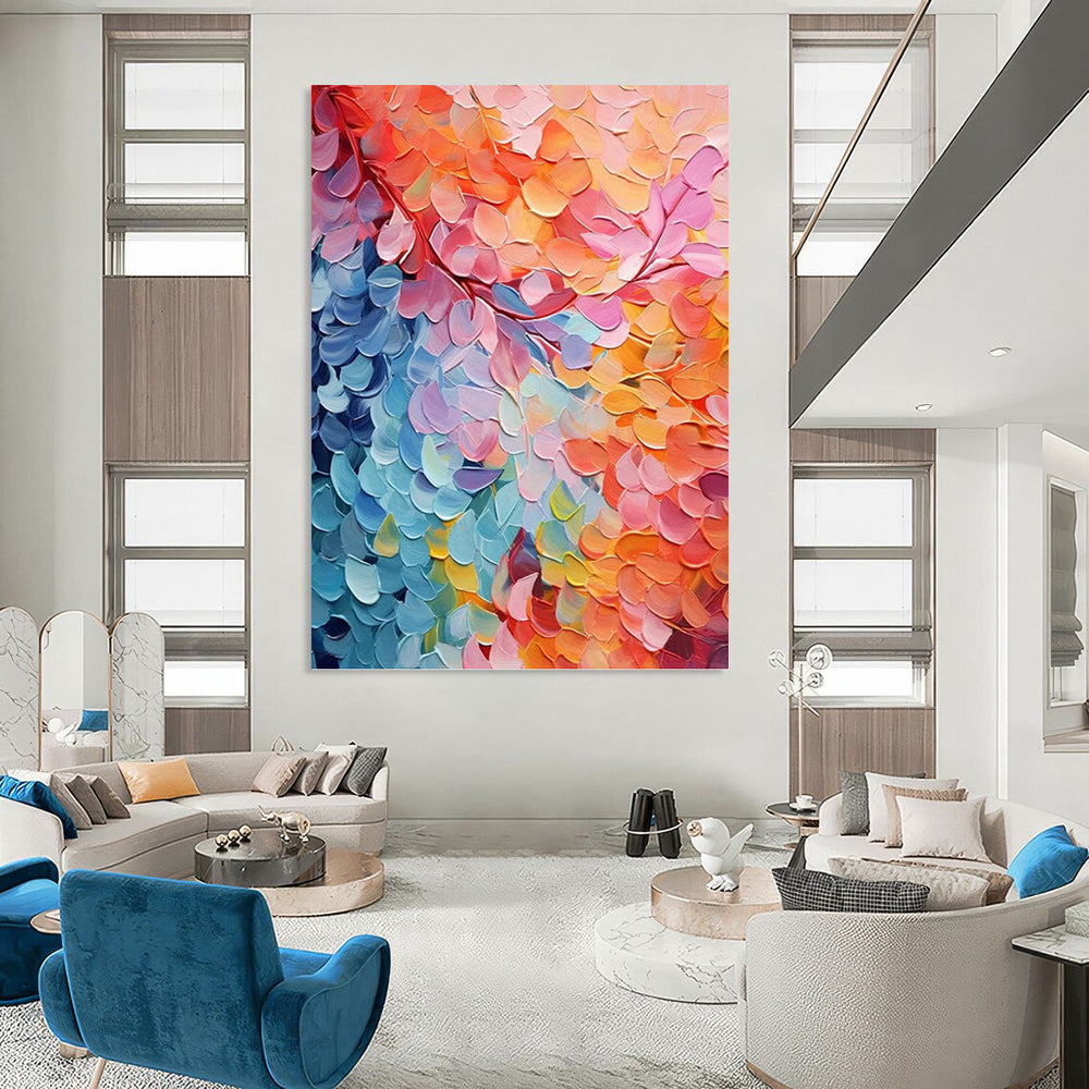 Vertical Hand - Painted Custom Abstract Art for Living Room and Bar DKH1655