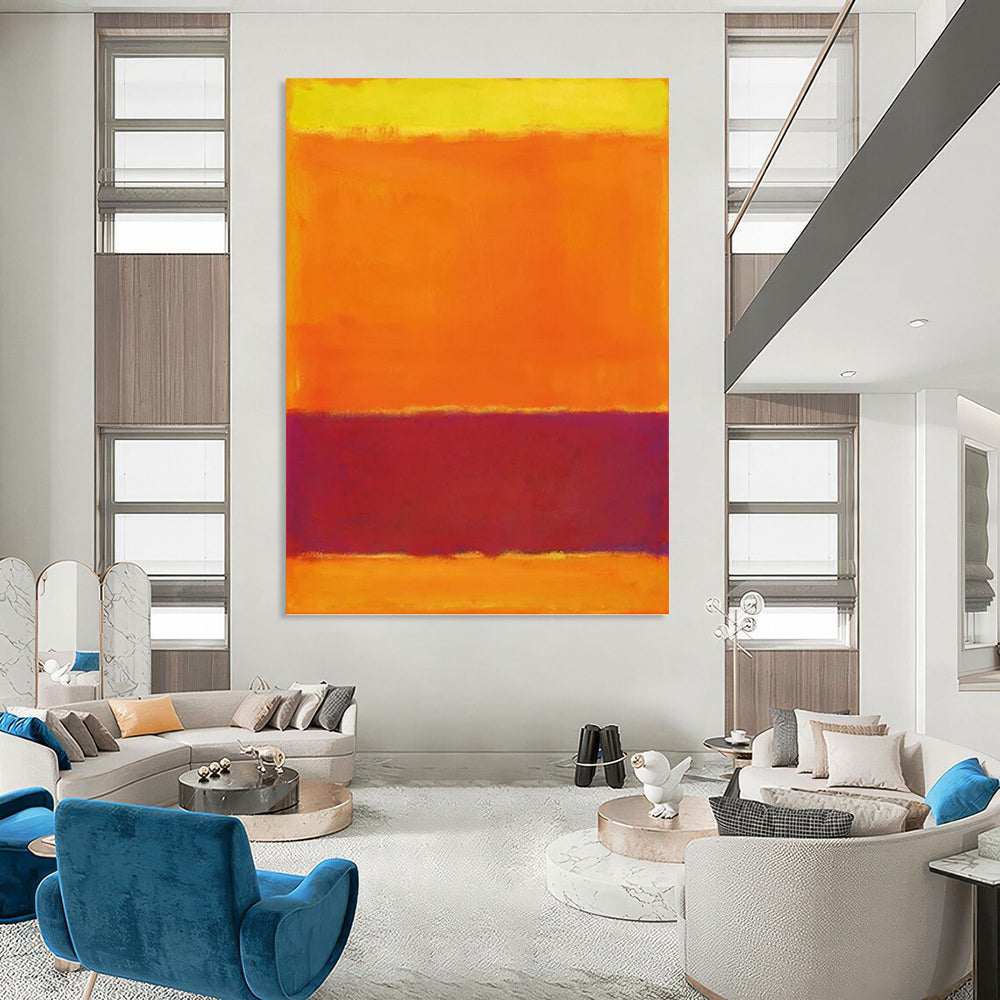 Monumental Vertical Hand - Painted Custom Abstract Tapestry (with Celestial Textures) for Office and Hotel Lobby DKH1607