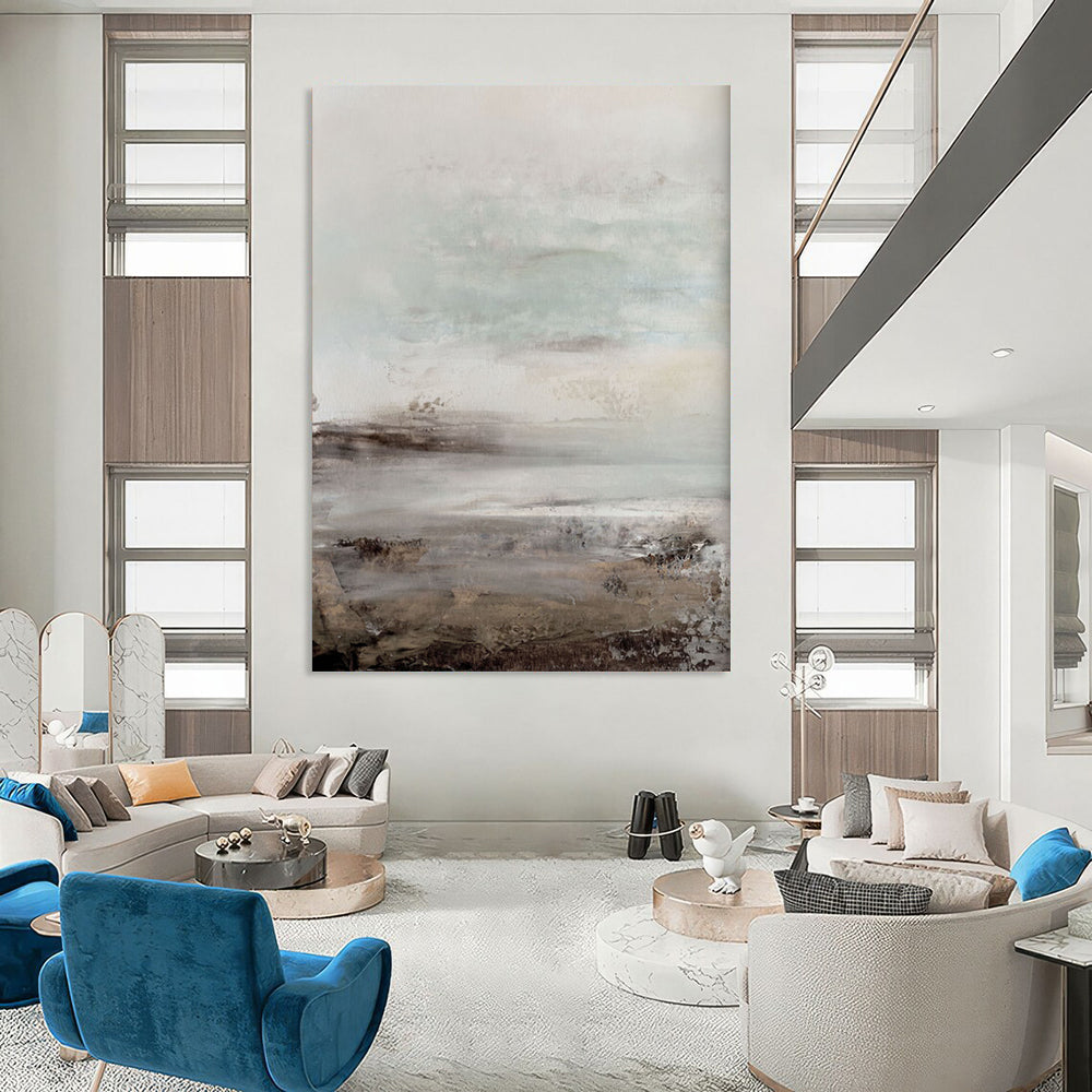 Ridged Textures: Super - Sized Custom Abstract Canvas for Entryway and Hotel DTP153