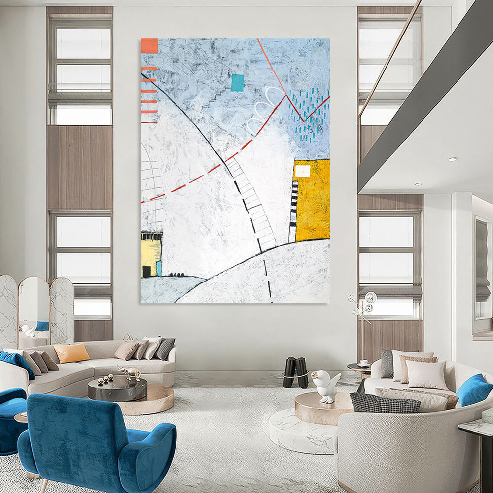 Glamorous Tremendous Hand-Painted Abstract Wall Murals: Enrich Your Bar & Hallway LargeART2381