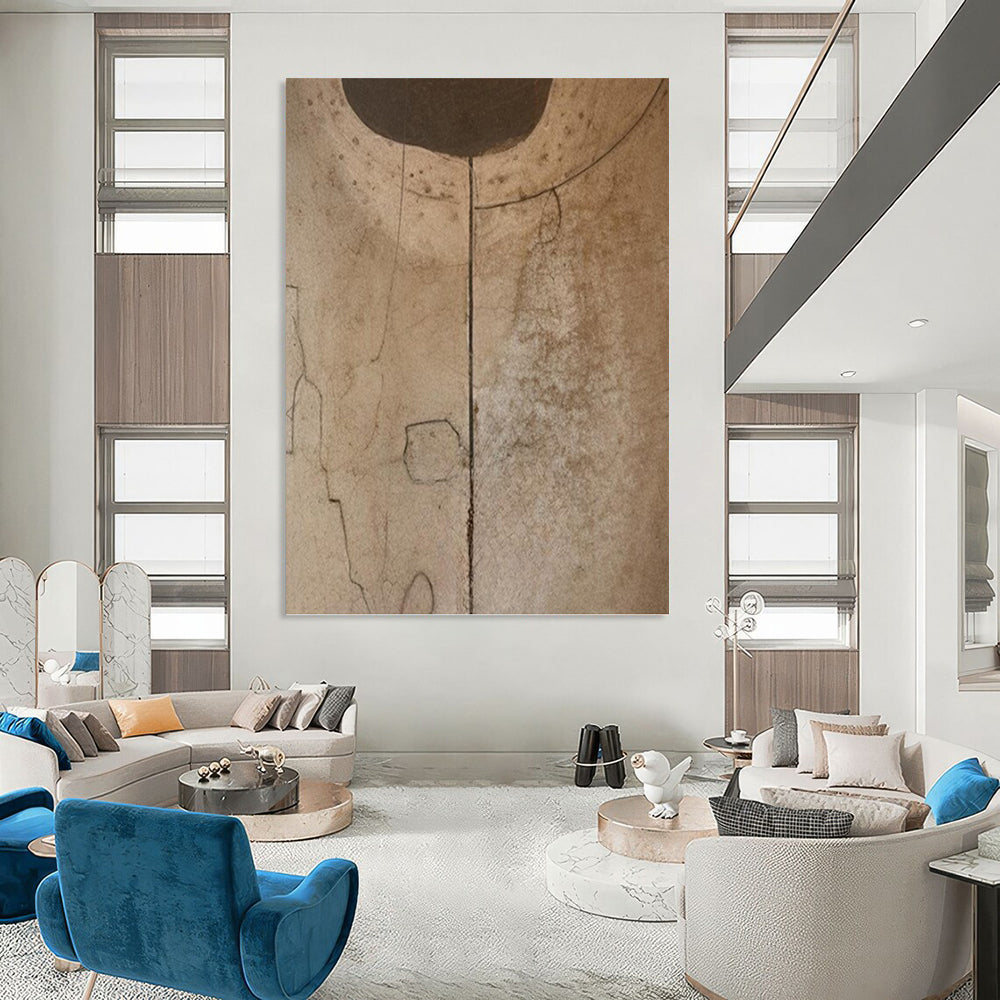 Large - Sized Vertical Custom Abstract Hand - Painted Masterpiece for Office and Dining Room DKH1660