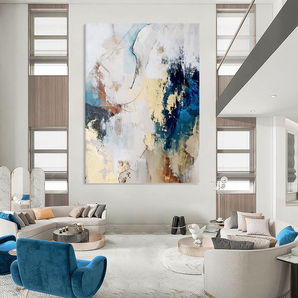 Immense Custom - Textured Hand - Painted Abstract Art for Hallway & Dining Room DKH1018