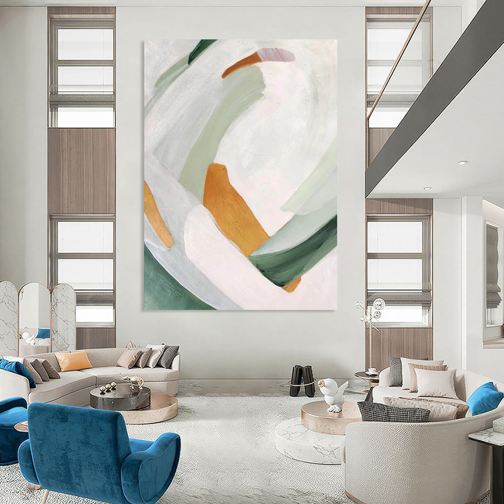 Custom Hand-Painted Abstract Artworks: Big Sizes & Textured Styles for Bar & Hotel DTP257