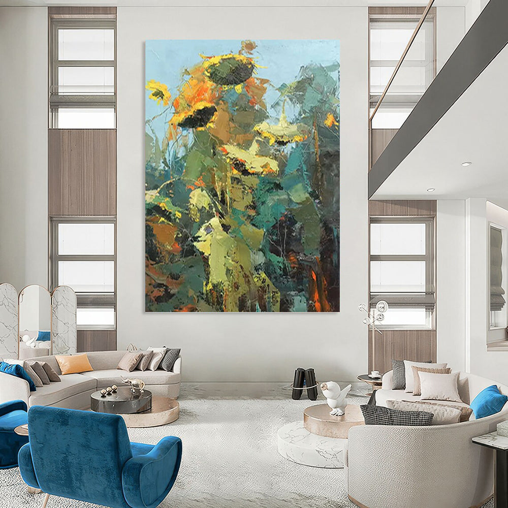 Immense Hand - Painted Custom Textured Canvas Abstract for Living Room & Hotel Suite DKH1045