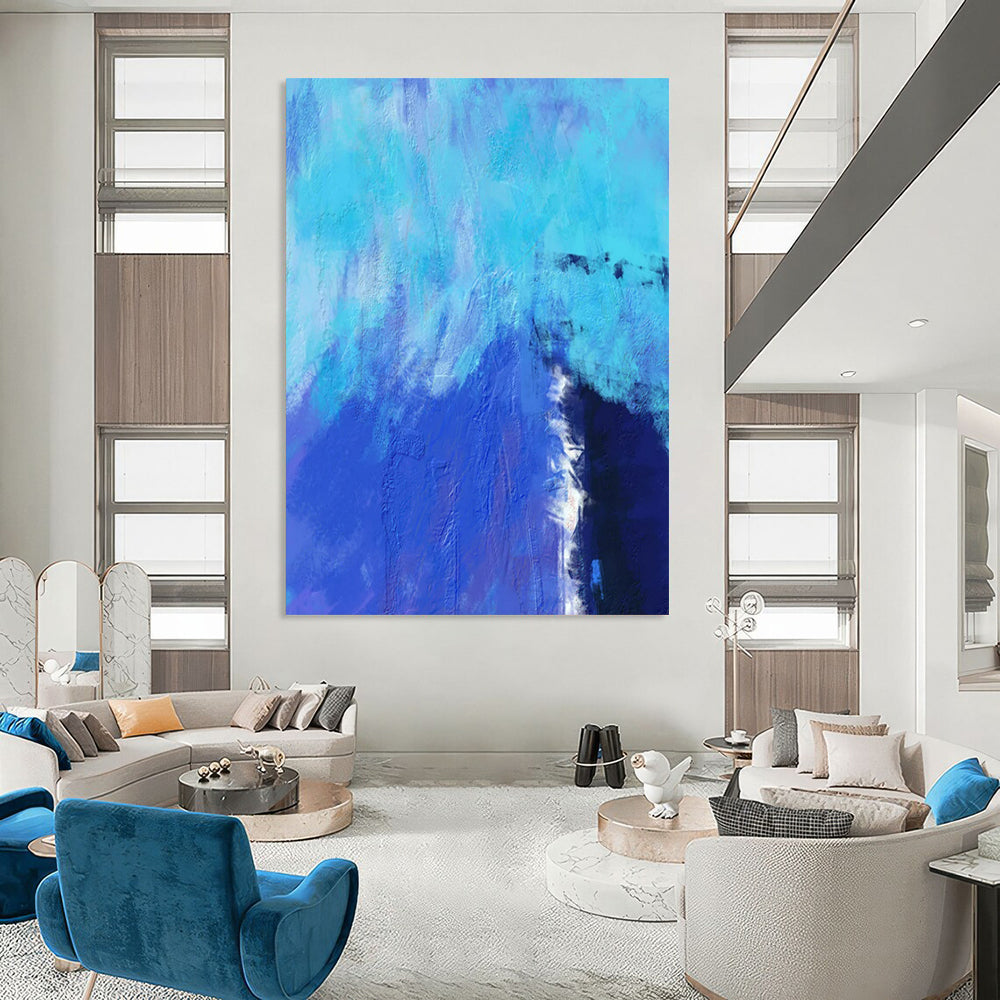 Enormous-Scale Hand-Painted Abstract Wall Installations for Living Room & Hotel LargeART2334