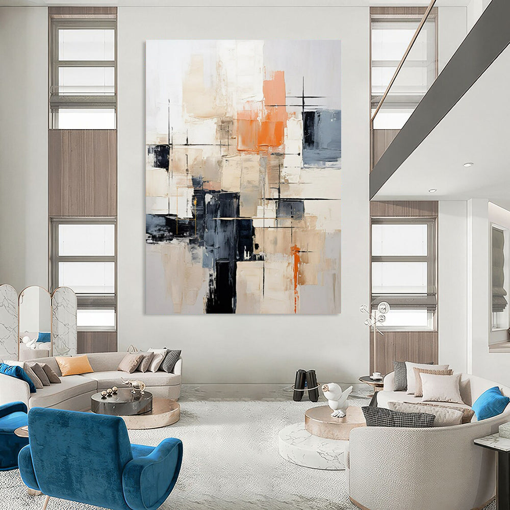 Large-Format Hand-Painted Abstract Canvases for Bedroom & Office LargeART2261