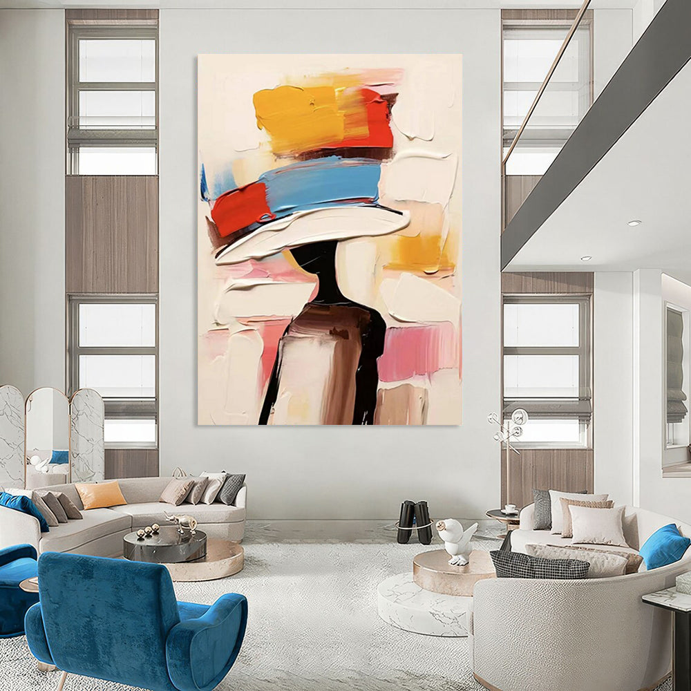 Custom Abstract Art: Large Dimensions, Textured Excellence for Bedroom & Hallway DTP324