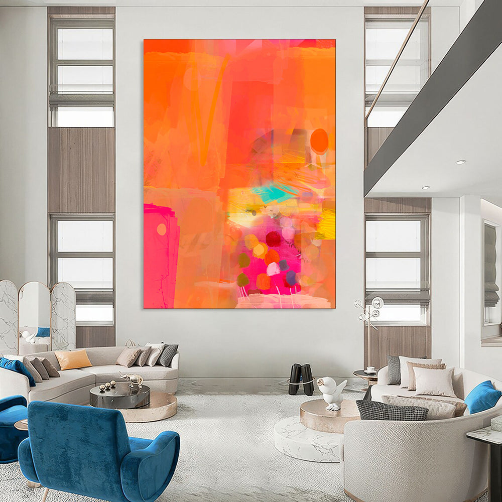 Elegant & Refined Hand-Painted Custom Abstract Painting for Bedroom & Hotel LargeART2002