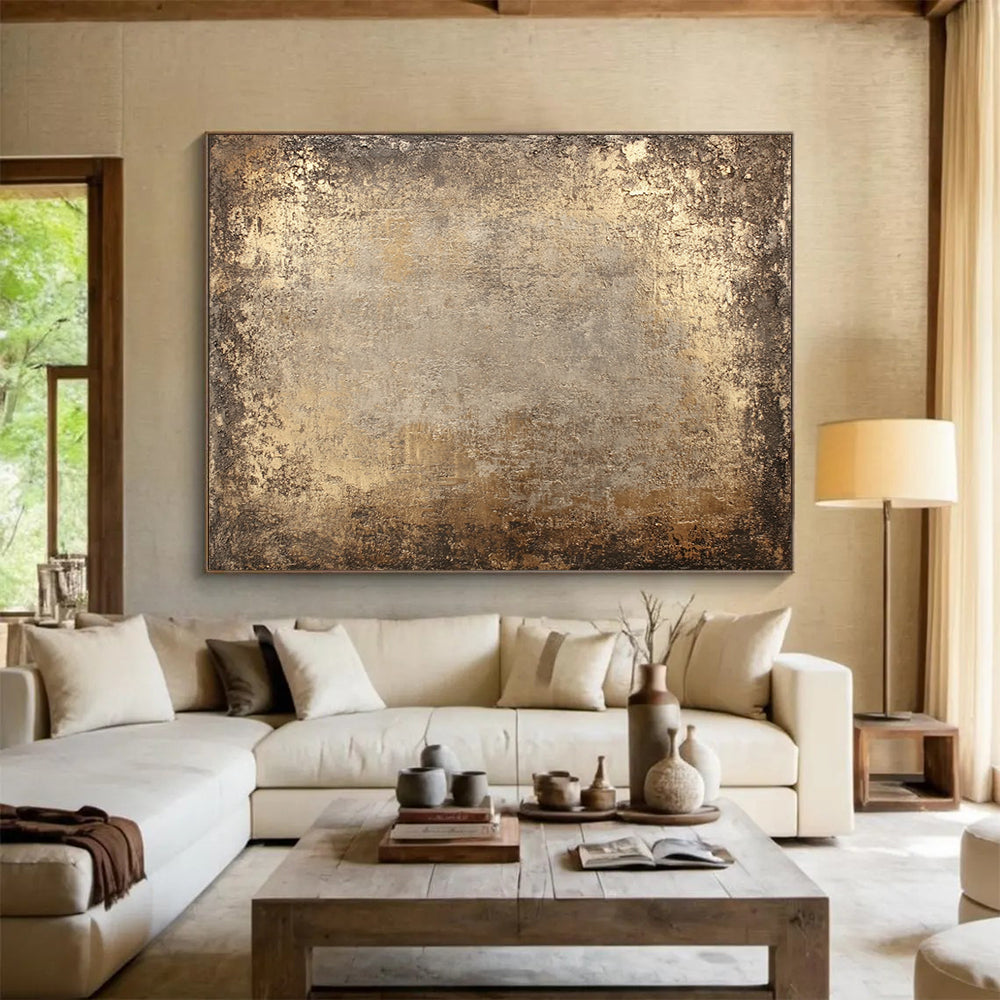 “Earthy Textured Background” - Brown, Gray, Textural Abstract Painting On Canvas HB0694