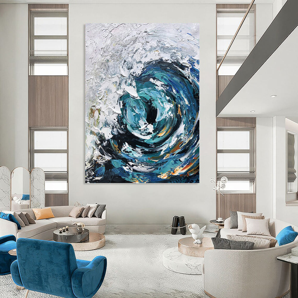 Evocative Hand - Painted Textured Abstract Art for Office & Hallway DKH1295