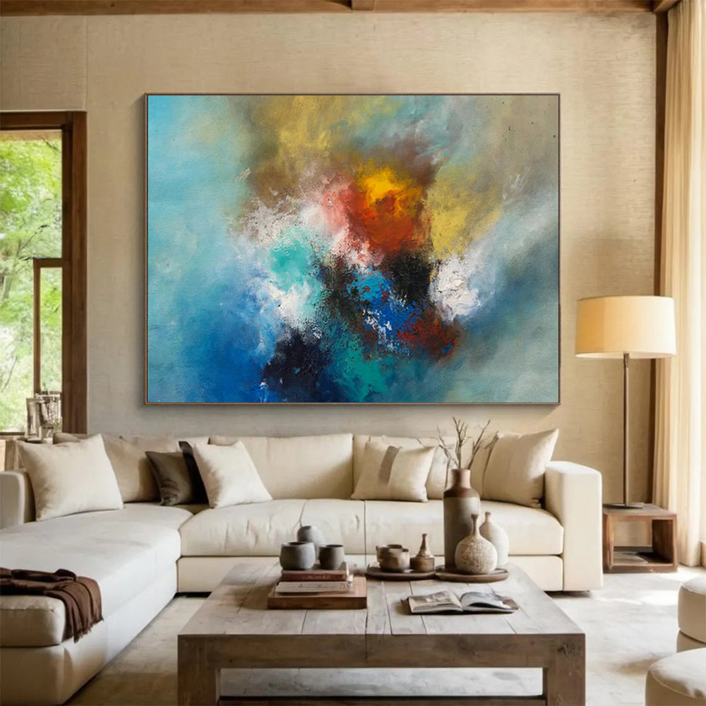 Custom - Sized Abstract Artwork for Bedroom DKH002