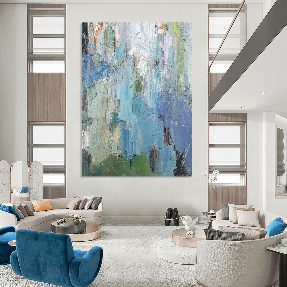 Monumental Hand-Painted Abstract Wall Art for Dining Room & Hotel Lobby LargeART2262